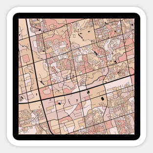 Markham Map Pattern in Soft Pink Pastels Sticker